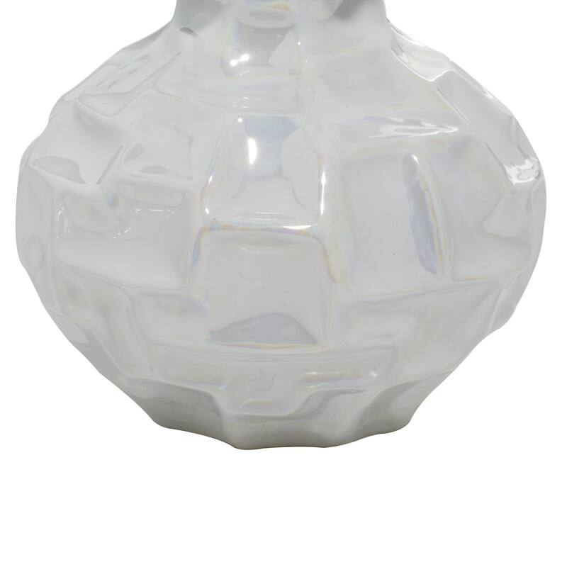 Ceramic Decorative Vase with Varying Patterns - Set of 3 Gold, Blue, White, Cream - Roche River Decor