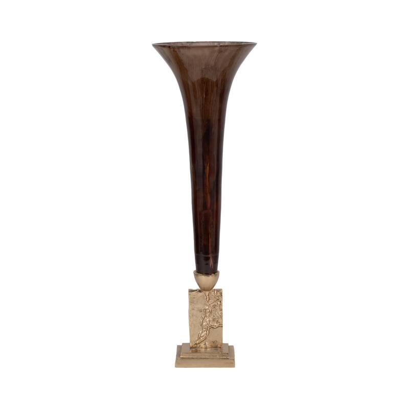 Sagebrook Home Glass two Tone Trumpet Vase