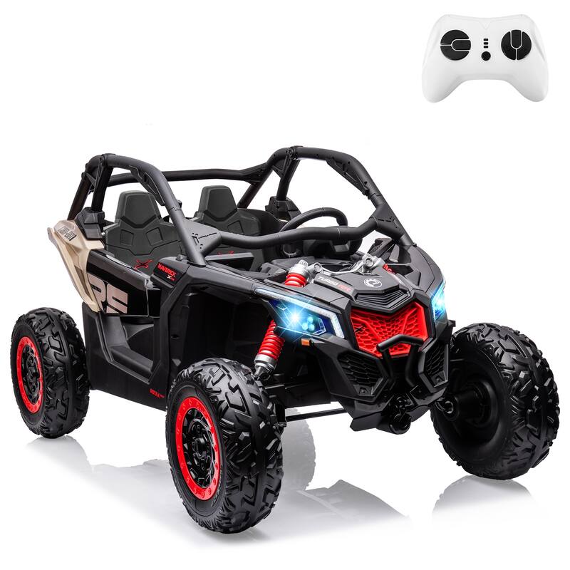 2-Seater Licensed Can-Am Electric Off-Road Ride-On UTV Car for Kids Best Gifts - Black