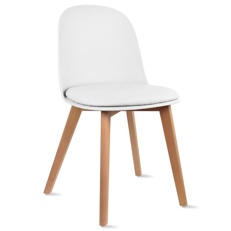 Set of 2 Modern Plastic Side Chairs with Wire Chrome Legs Ergonomic Dining Chairs for Kitchen, Dining Room, Office & Living Room