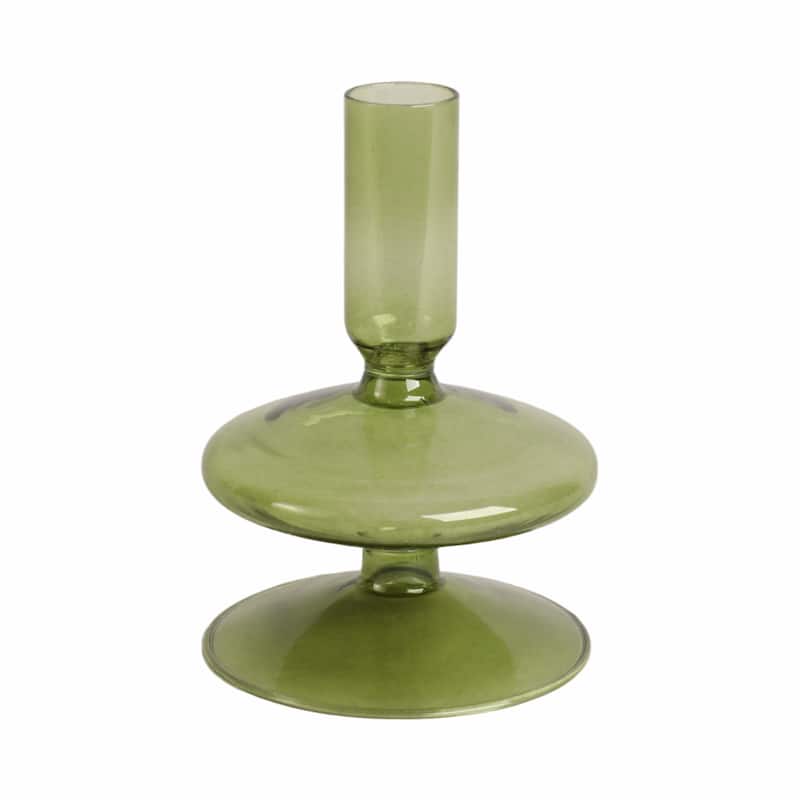 Modern Bubble Glass Candle Holder with Rounded Accent Base