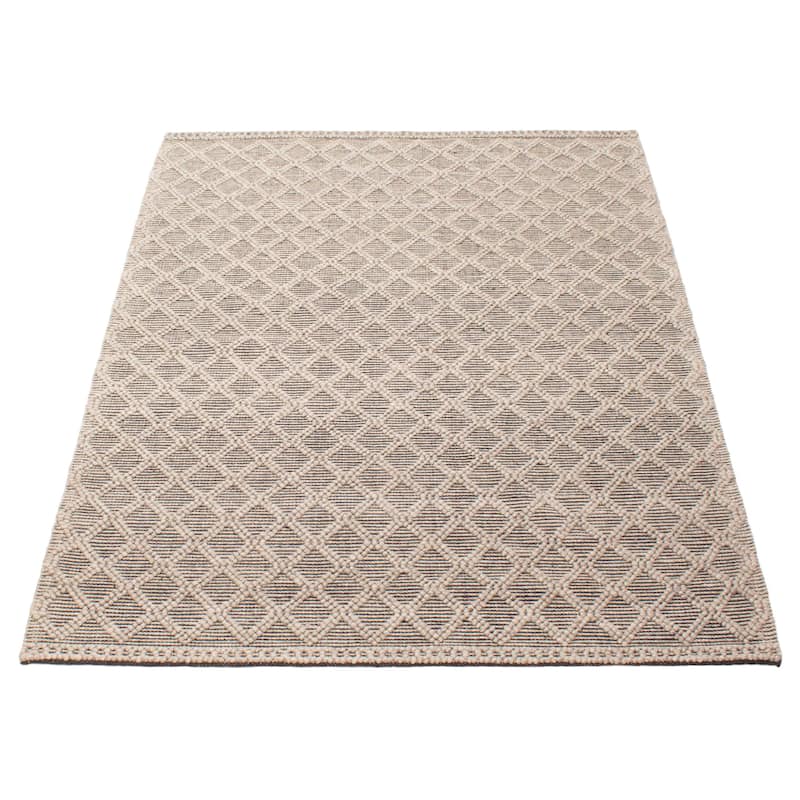 ECARPETGALLERY Braid weave Sienna Taupe Wool Rug - 5'3 x 7'6