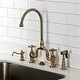 preview thumbnail 8 of 25, English Country Bridge Kitchen Faucets with Brass Sprayer