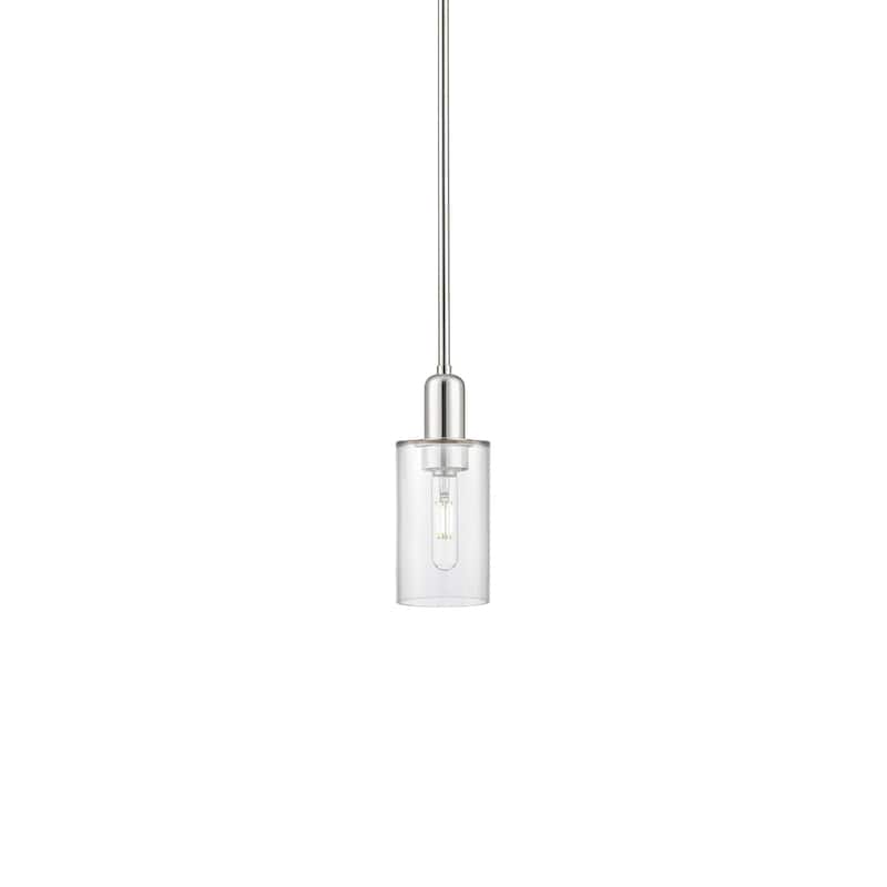 Innovations Lighting 716-1S-10-5 Clymer Pendant Clymer 5" Wide Mini - Polished Nickel / Clear