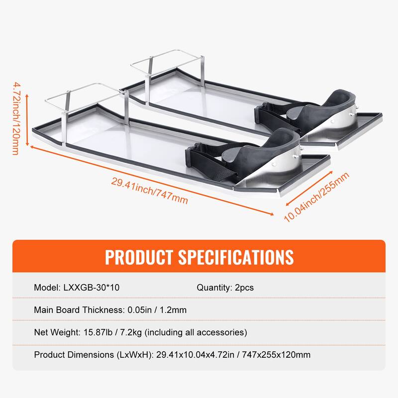 UIMOSO Concrete Knee Boards Stainless Steel, 30'' x 10'' Concrete Sliders, Knee Boards For Concrete, Concrete Knee Pads