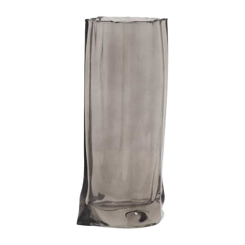 Sagebrook Home Glass Smoke Cylinder Paper Bag Vase