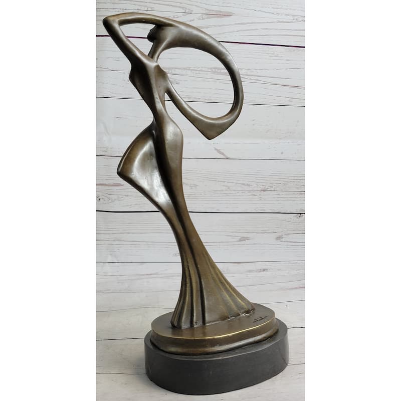 Abstract Surrealist Female Figure Modern Art Bronze Sculpture Statue Original Art