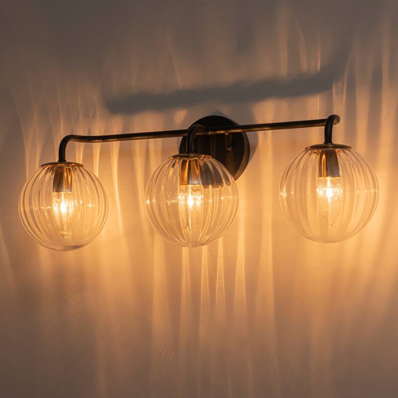 Starsky 3-Lights Modern Dimmable Glass Bathroom Vanity Light