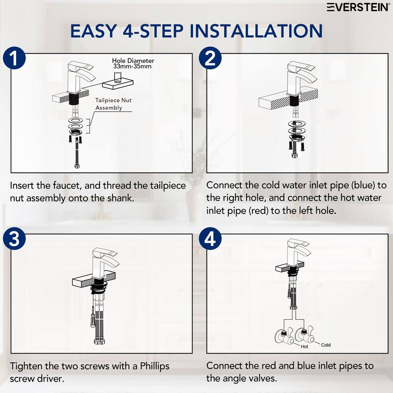 Single Handle Single Hole Waterfall Bathroom Faucet with Pop‑Up Drain