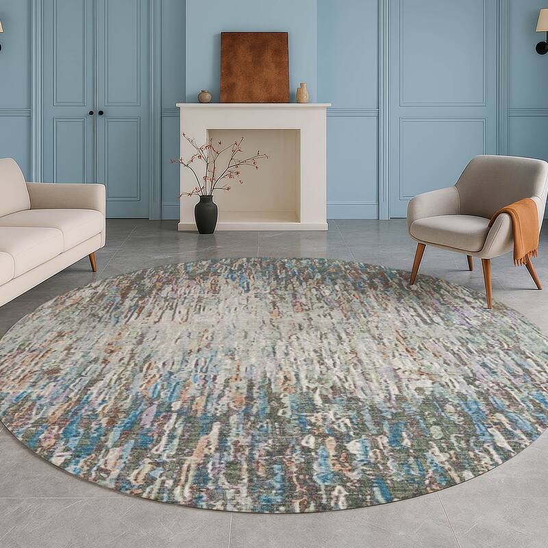 Machine Washable Indoor/ Outdoor Abstract Moxy Chantille Rug