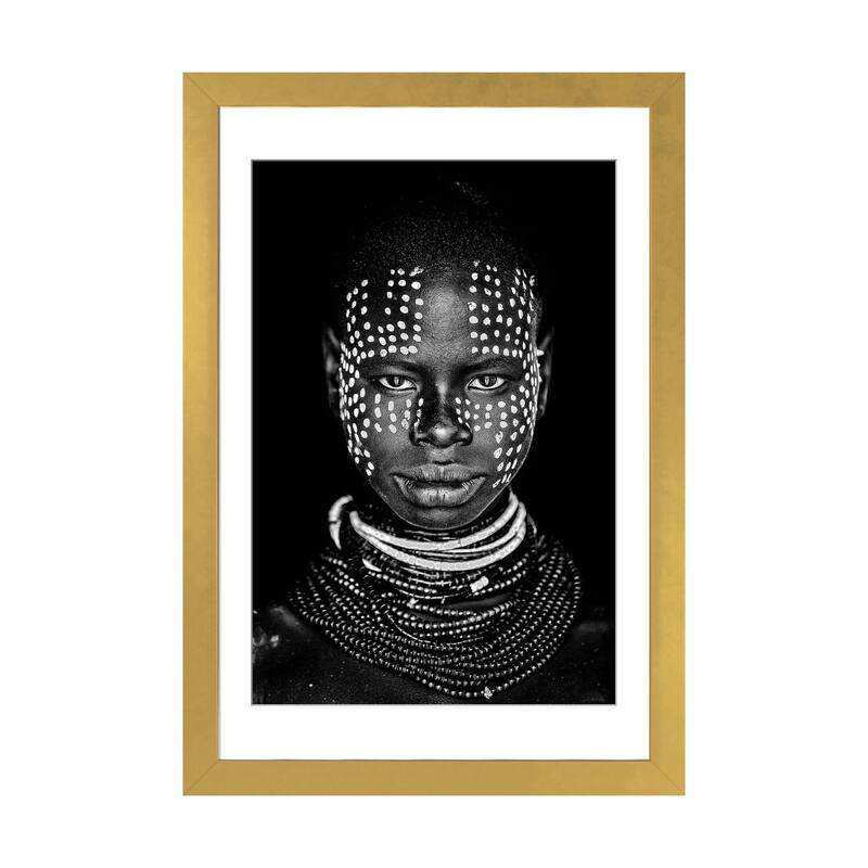 iCanvas "Karo Woman" by Vedran Vidak - Gold - 32x24x1