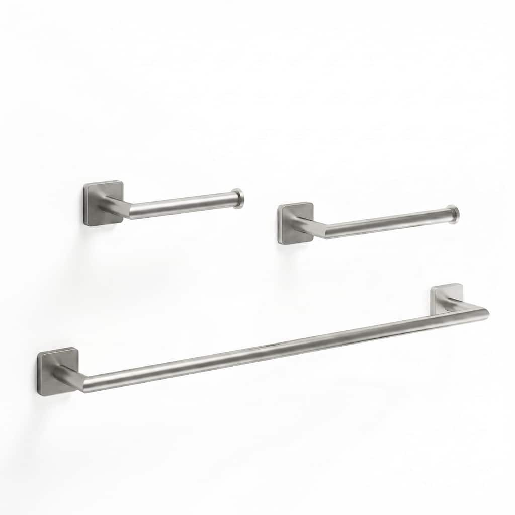 VIGO Satro 3-Piece Bathroom Hardware Accessory Set with 24 in. Towel Bar, Toilet Paper Holder, Hand Towel Holder