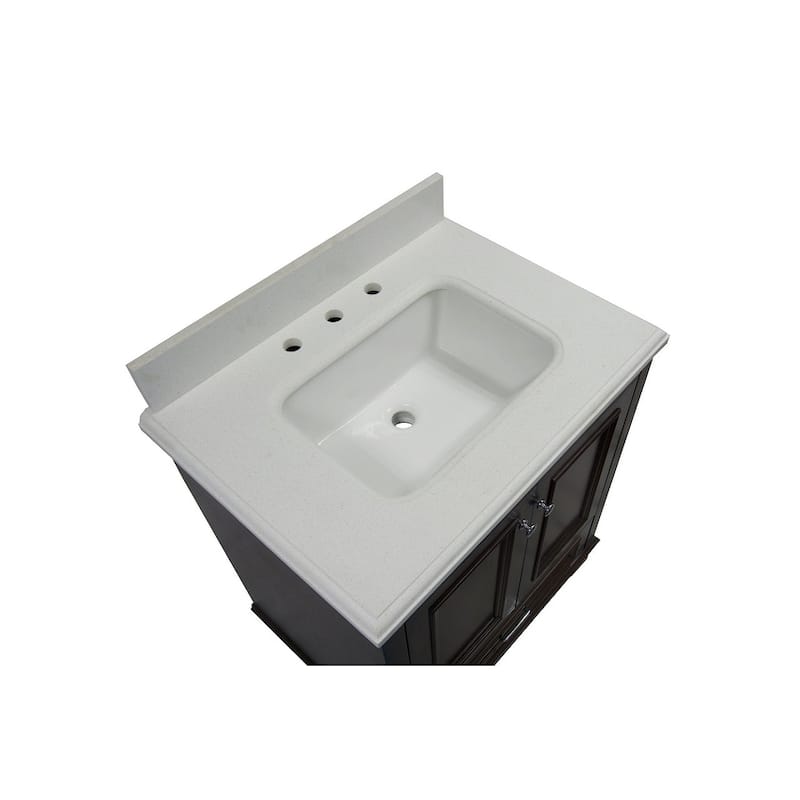 KitchenBathCollection Nantucket 30" Bathroom Vanity with Quartz Top