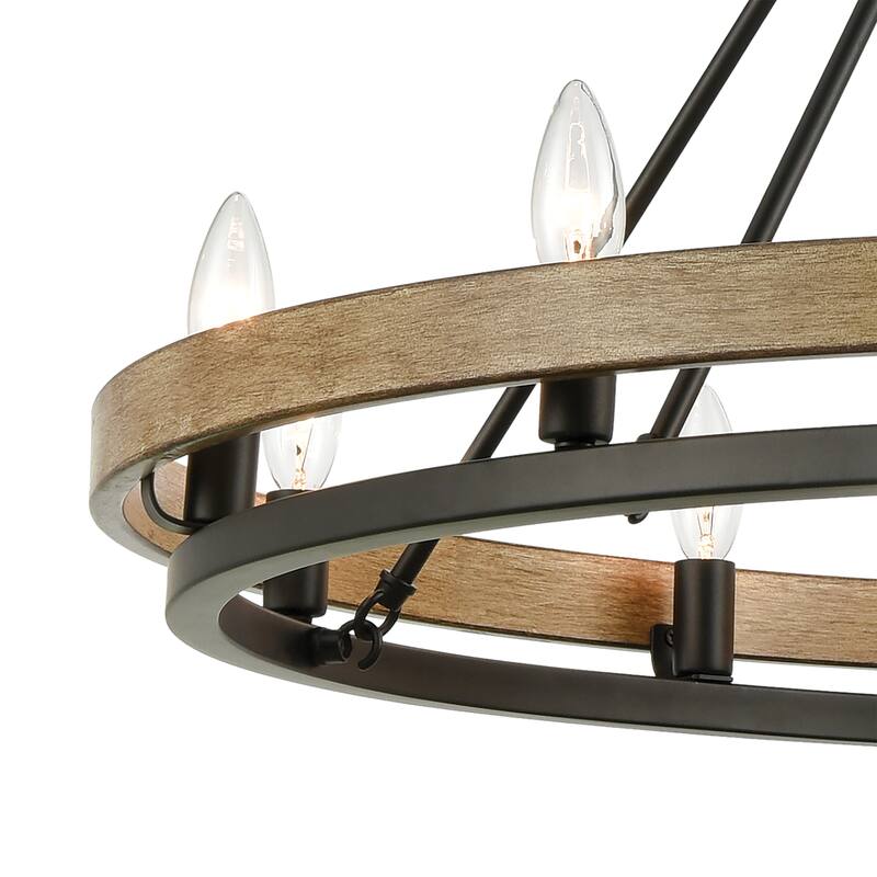 Ramsey 34" Wide 10-Light Chandelier - Matte Black