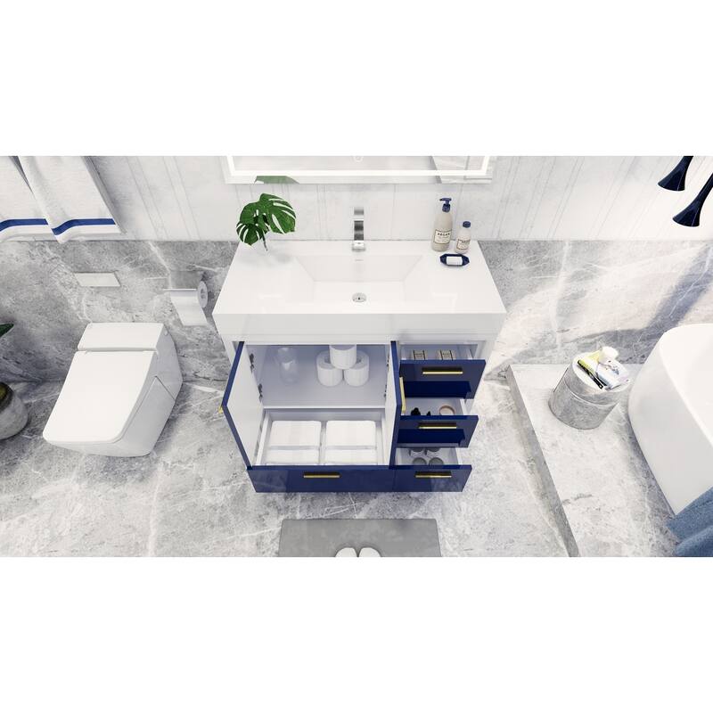 Dove 42'' Freestanding Vanity with Reinforced Acrylic Sink
