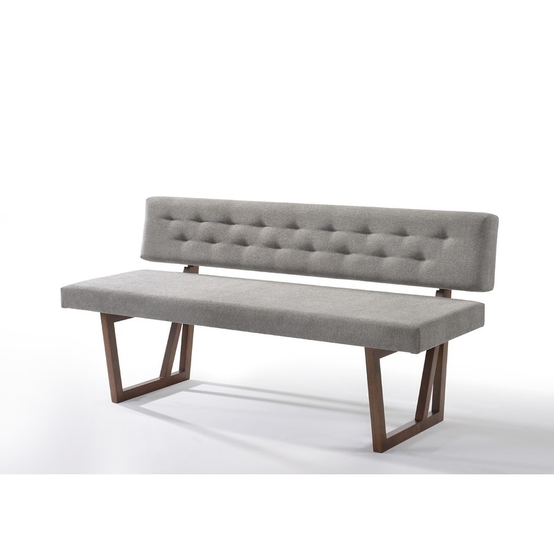 Modrest Jordan Modern Grey & Walnut Dining Bench
