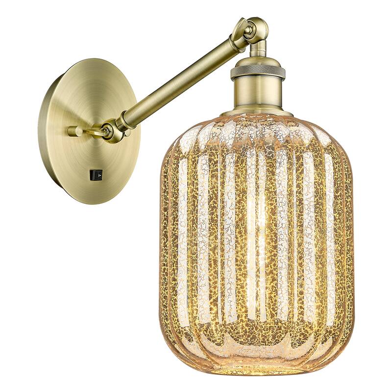 Innovations Lighting 317-1W-12-7 Preston Sconce Preston 12" Tall Wall - Antique Brass / Mercury