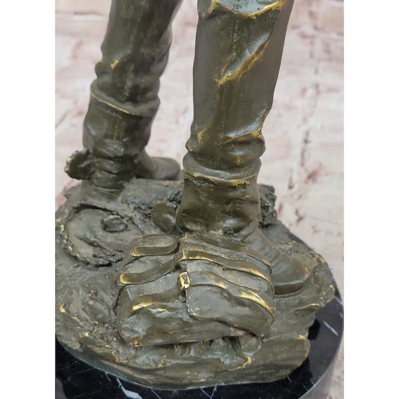 Bronze Cowboy With Rifle Statue - Western Sculpture Decor