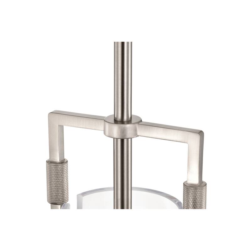 Brushed Nickel 1-Light 10 Inch Bowl Shaped Clear Glass Pendant