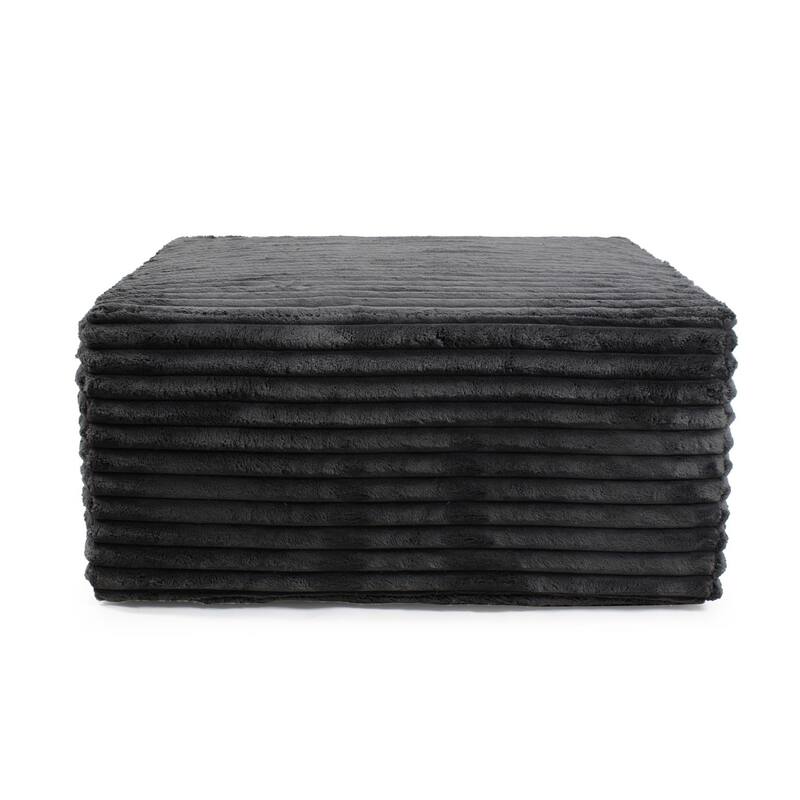 Universal Square Ottoman Shar Pei White - Black
