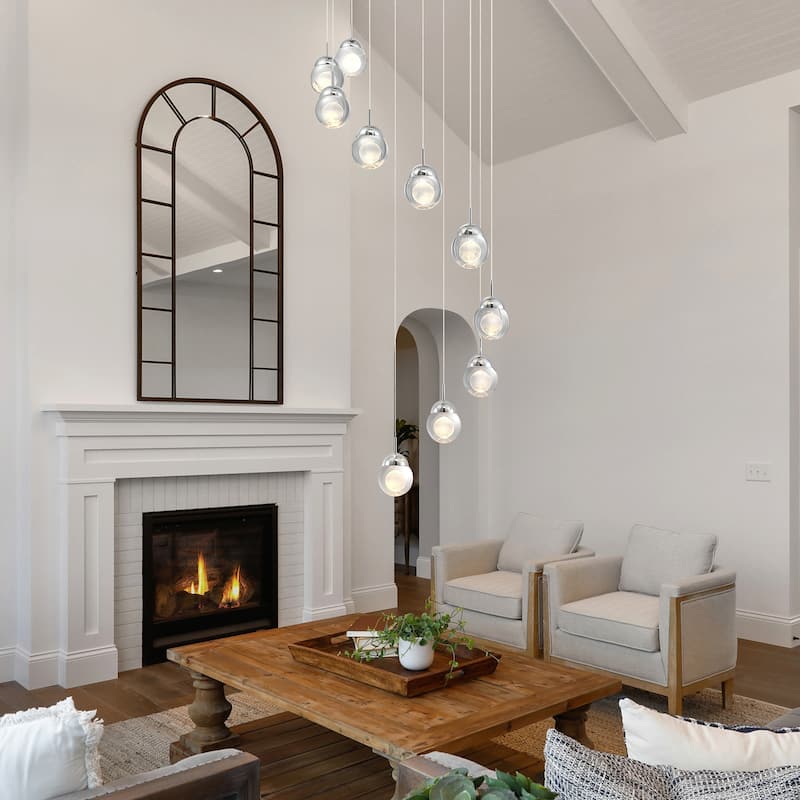 10-Light LED Chandelier Chrome Chandelier Modern Chandeliers - 10-Light Chrome