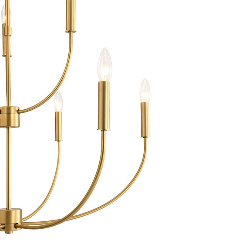 Modern Farmhouse 9-Light Candle Style Tiered Entryway Chandelier - 32.3 in