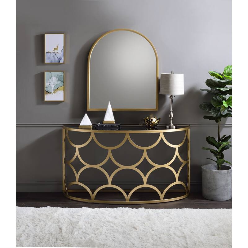 Gold Finish Console Table
