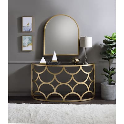 Gold Finish Console Table