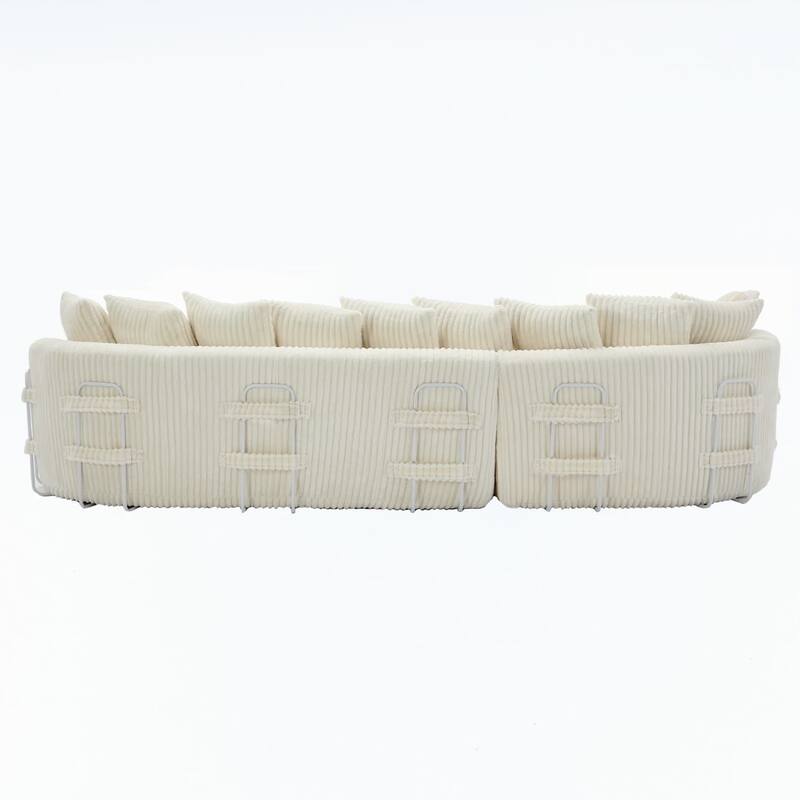 127'' L-Shape Left Sectional Sofa with 10 Back Cushions, No Assembly