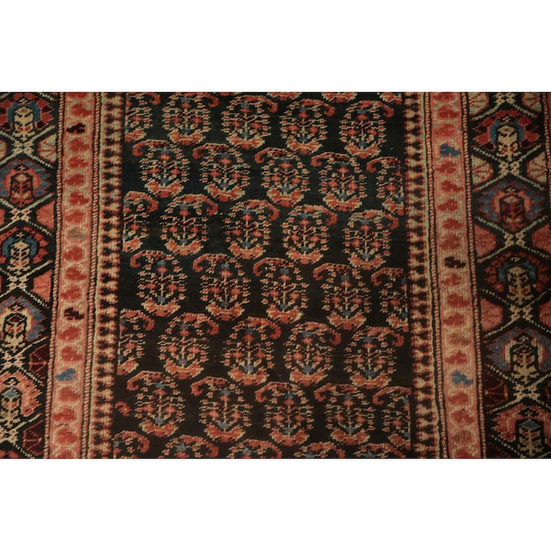 Hand Knotted Oriental 100% Wool Carpet Traditional Geometric Multi-Colored Sirjan Runner Rug - 15' 2'' X 3' 1''