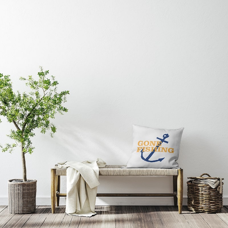 Gone Fishing Polyester Indoor Pillow