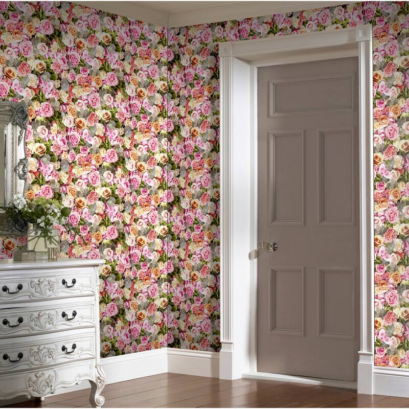 Spring Floral Multi Wallpaper - 20.8 in. W x 33ft L - Double Roll