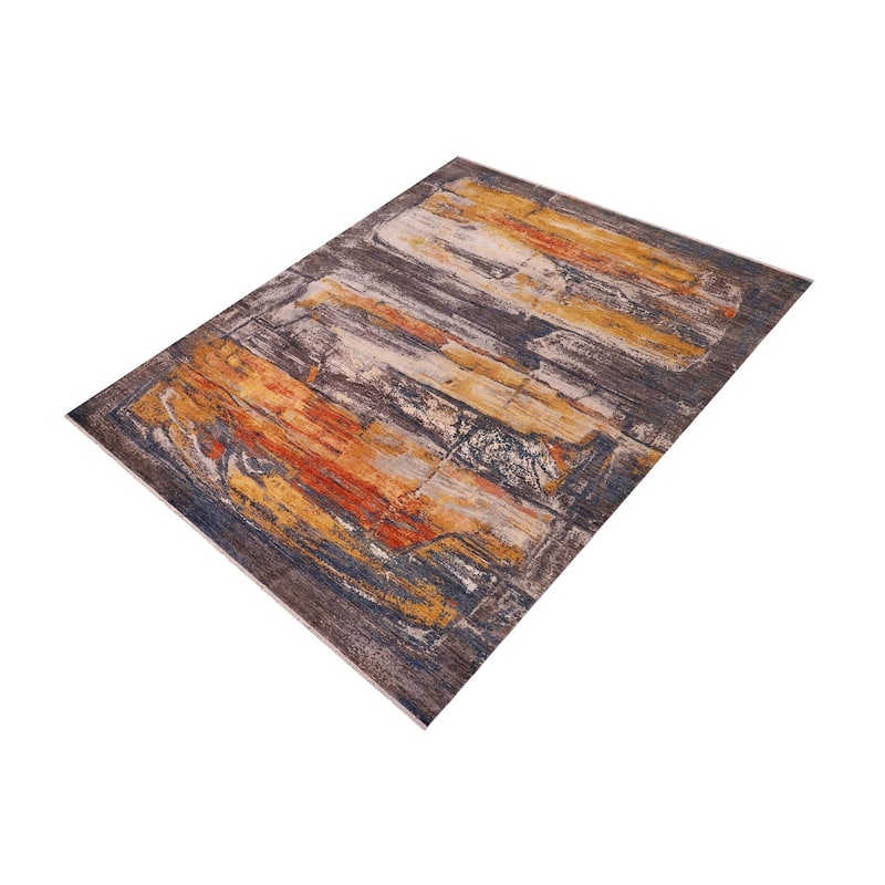 Modern Ziegler Vaughn Blue Rust Wool&Silk Rug - 8'11'' x 12'0''