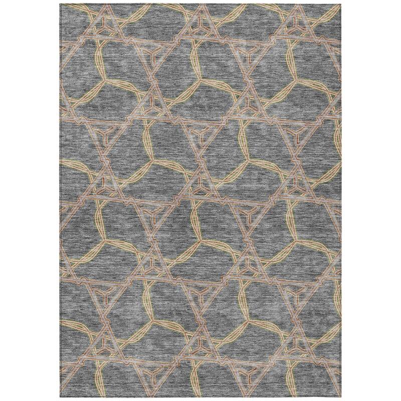 Machine Washable Indoor/ Outdoor Transitional Links Chantille Rug