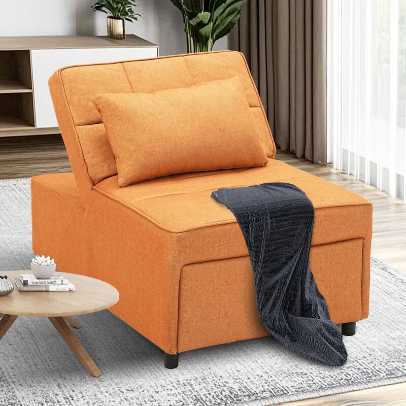 Ainfox Adjustable Sofa Chair Sleeper Sofa Bed Ottoman Couch with Metal Frame