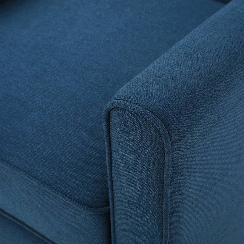 Roomfitters Fabric Push Back Chair for Elegant Home Decor, Navy Blue