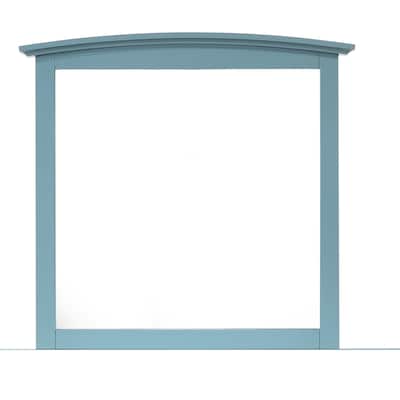 Wooden Framed Rectangular Dresser Wall Mirror - 37" - Blue
