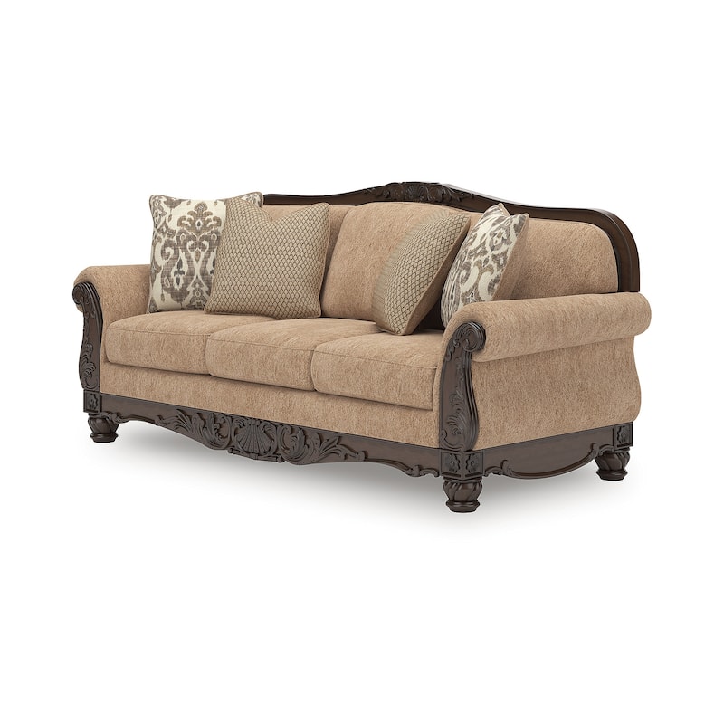 Signature Design by Ashley Stanmore Brown Sofa - 93"W x 38"D x 43"H