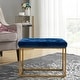 preview thumbnail 1 of 74, Upholstered Tufted Velvet Ottoman, Modern End of Bed Bench with Golden Metal Frame, Entryway Footrest Stool Blue