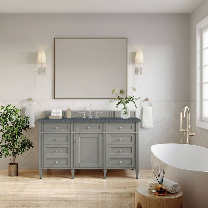 James Martin Vanities 650-V60S-3PBL Brittany 60" Single Basin Poplar