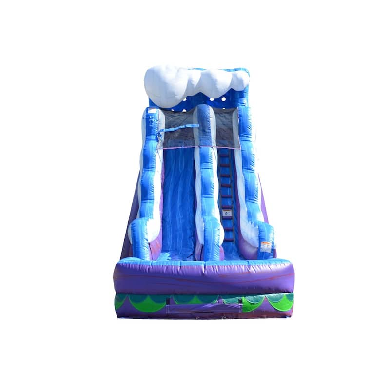 JumpOrange Mermaid 19' Commercial Grade Inflatable Water Slide with Attached Splash Pool & Air Blower, Outdoor Summer