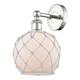 Option Polished Nickel / White Glass with White Rope