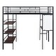 preview thumbnail 7 of 32, Loft Metal Bed with 3 Layers of Shelves and Desk, Stylish Metal Frame Bed with Whiteboard