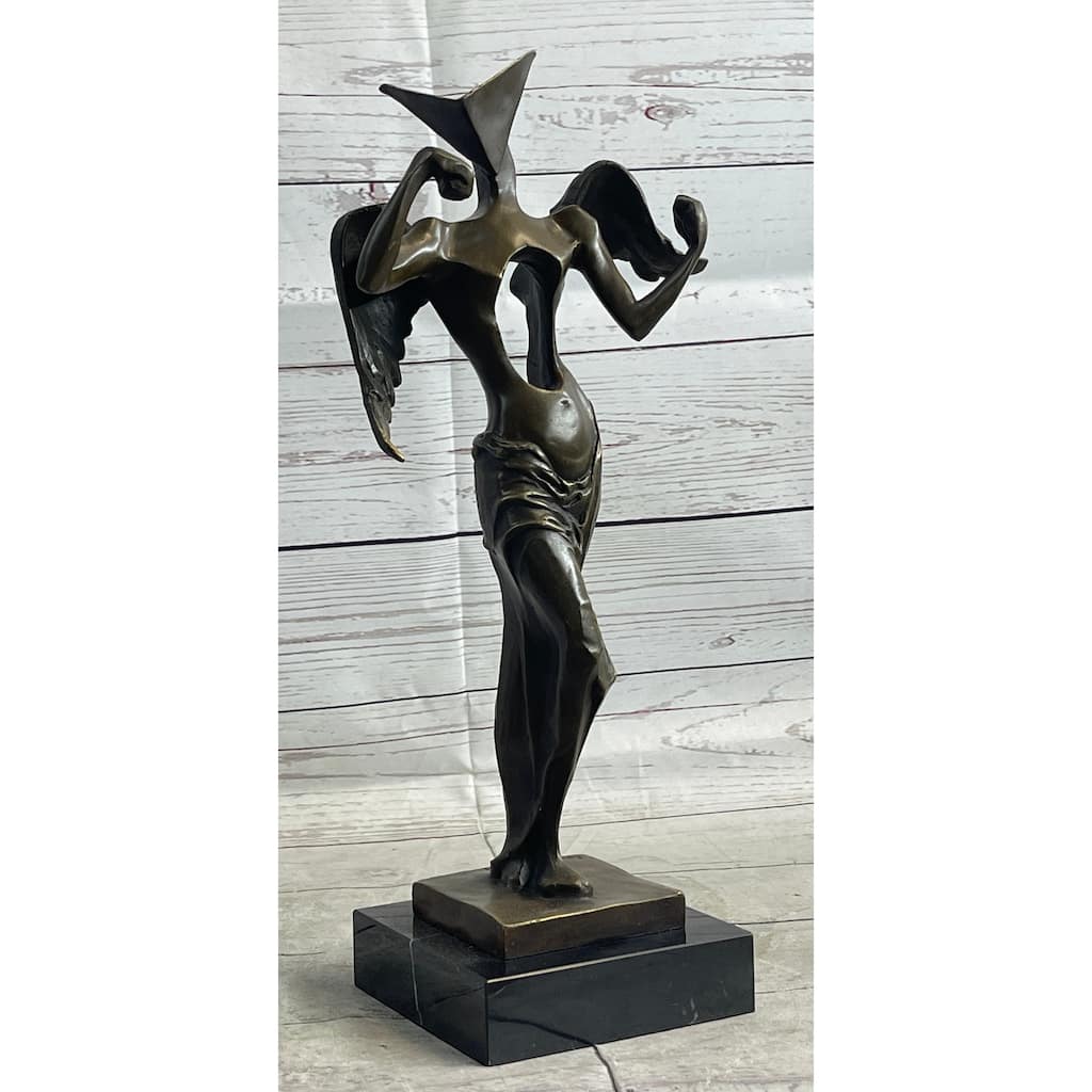Salvador Dali Surrealistic Angel Abstract Modern Art Bronze Statue Sculpture Art