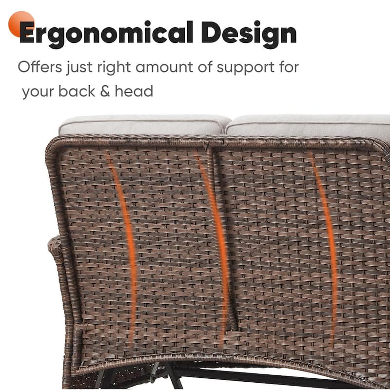 Outdoor Glider Sofa Patio Chair with Coffee Table