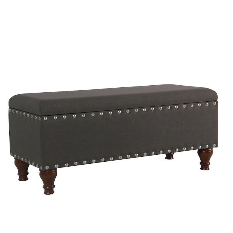 Copper Grove Raush Tufted Linen Storage Bench - Charcoal