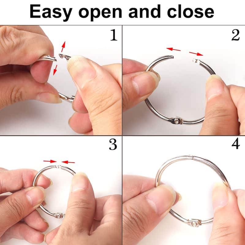 Metal 1.5" Shower Curtain Hook Rolling Hooks Clip Bathroom Decorative 10pcs - Silver Tone