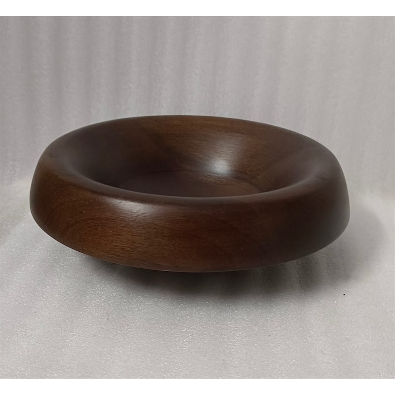 Sm Round Turned Serving Bowl Dark Walnut Dia 9.84" - DARK WALNUT - DARK WALNUT