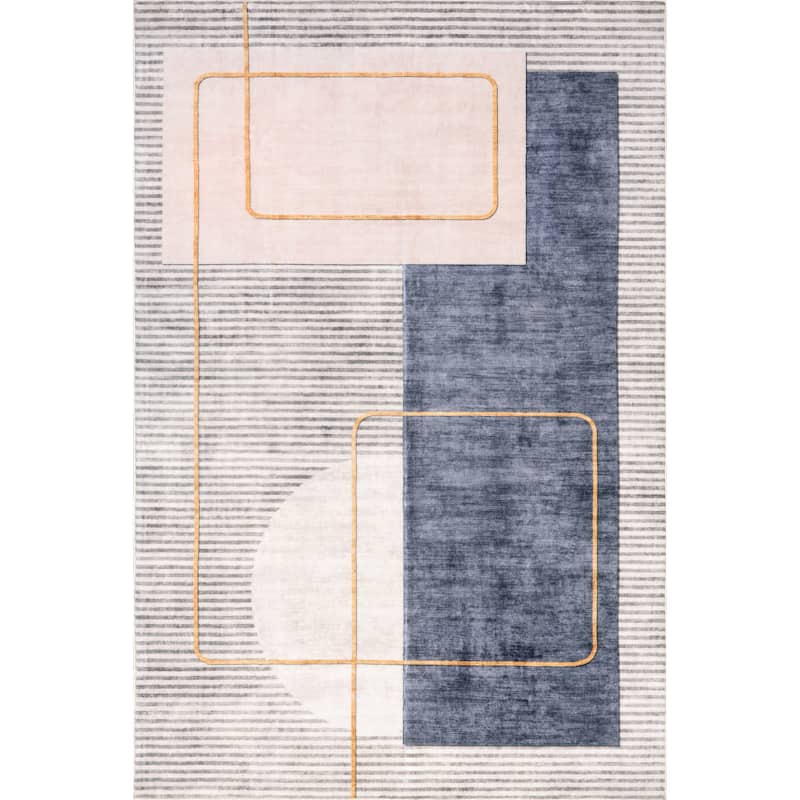 Nuloom Maja SpinClean Modern Abstract Machine Washable Area Rug
