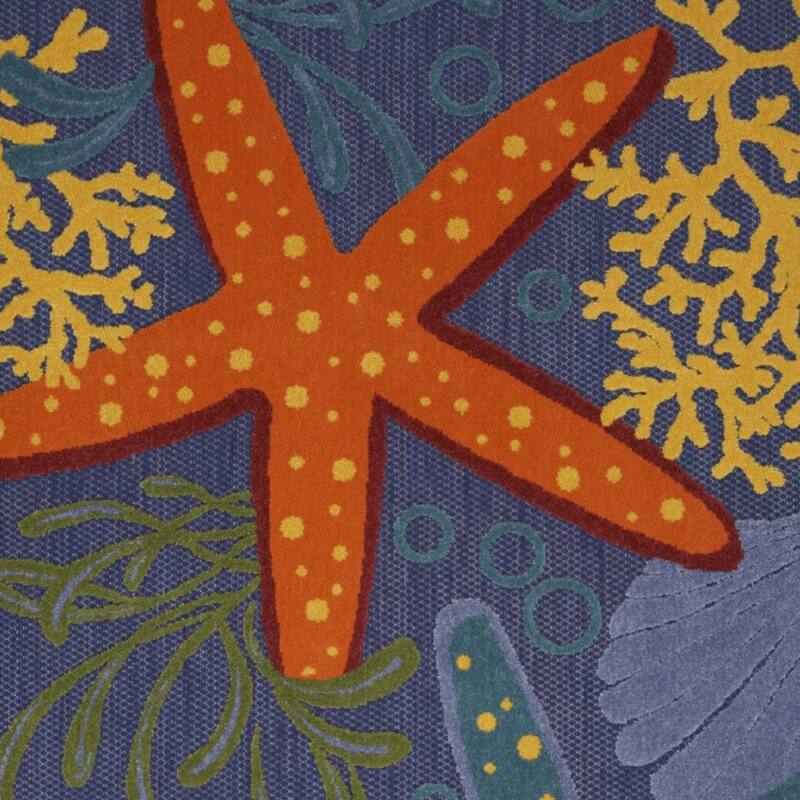 HomeRoots Starfish Contemporary Rectangle Outdoor Rug - 4' X 6'